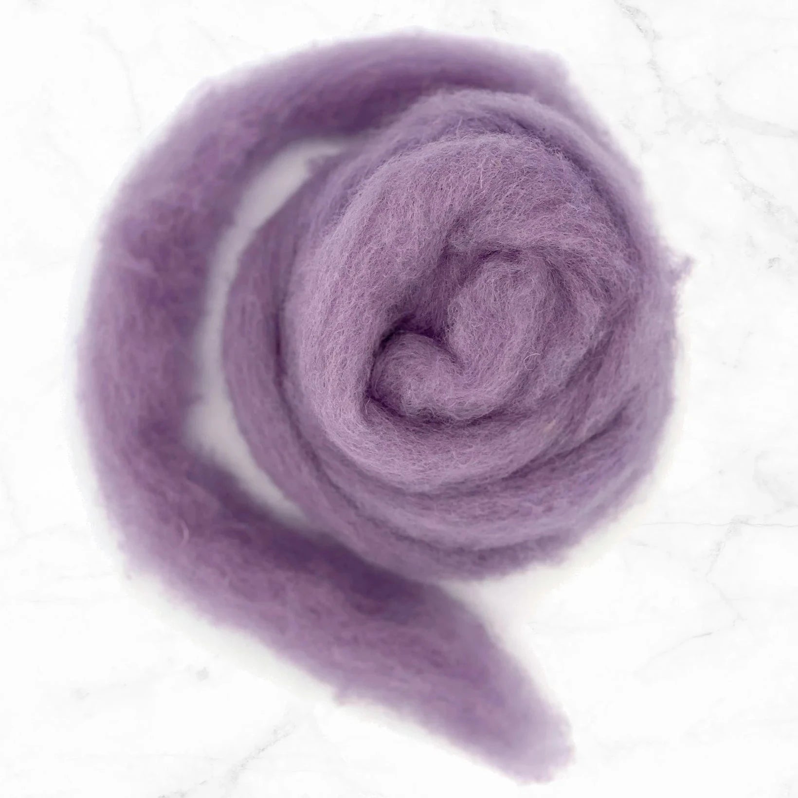 Carded Corriedale Wool Sliver Colour Lavender