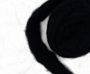 Carded Corriedale Wool Sliver Colour Black Raven
