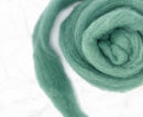 Carded Corriedale Wool Sliver Colour Teal Green