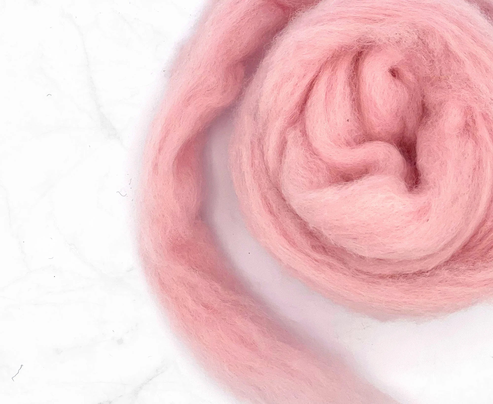Carded Corriedale Wool Sliver Colour Candy Floss Pink