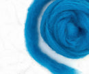 Carded Corriedale Wool Sliver Colour Mediterranean Blue