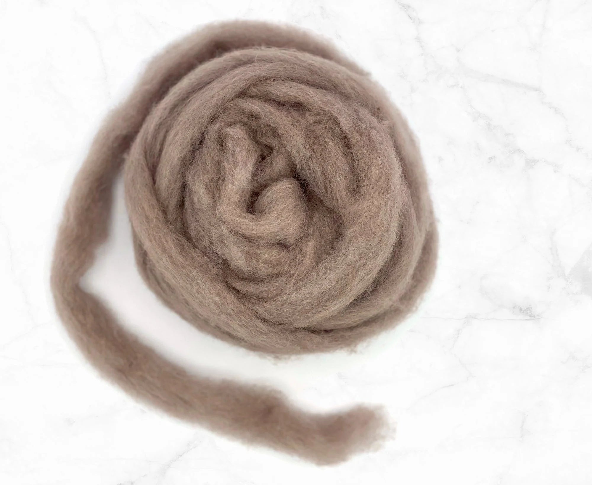 Carded Corriedale Wool Sliver Colour Mink