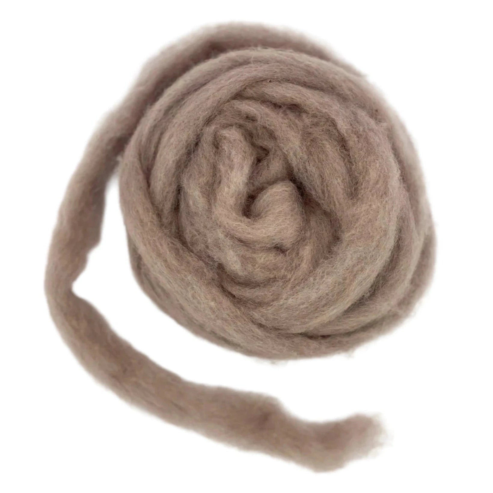 Carded Corriedale Wool Sliver Colour Mink