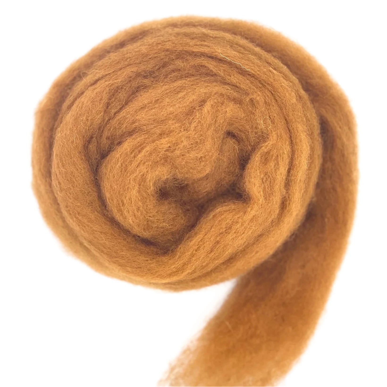 Carded Corriedale Wool Sliver Colour Chestnut