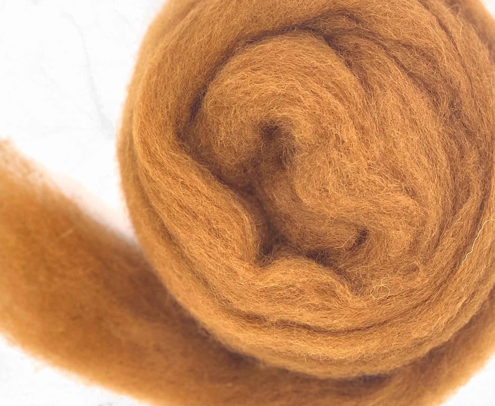 Carded Corriedale Wool Sliver Colour Chestnut