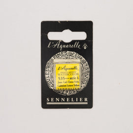 Sennelier L'Aquarelle Watercolour Paint Half Pan - Cadmium Lemon Yellow
