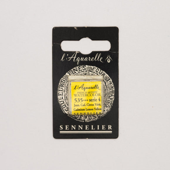 Sennelier L'Aquarelle Watercolour Paint Half Pan - Cadmium Lemon Yellow