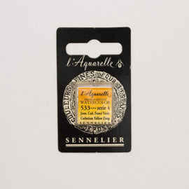 Sennelier L'Aquarelle Watercolour Paint Half Pan - Cadmium Yellow Deep