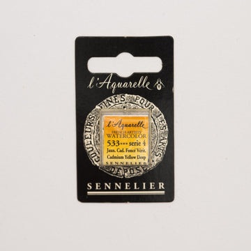 Sennelier L'Aquarelle Watercolour Paint Half Pan - Cadmium Yellow Deep