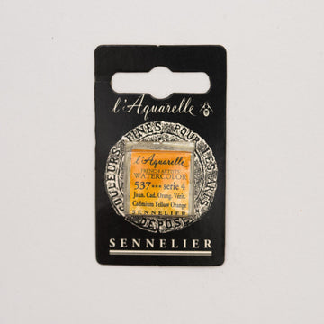 Sennelier L'Aquarelle Watercolour Paint Half Pan - Cadmium Yellow Orange