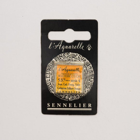 Sennelier L'Aquarelle Watercolour Paint Half Pan - Cadmium Yellow Orange