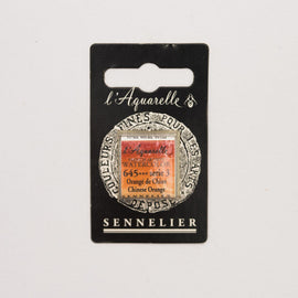 Sennelier L'Aquarelle Watercolour Paint Half Pan - Chinese Orange