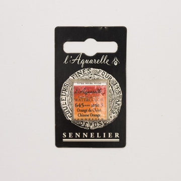 Sennelier L'Aquarelle Watercolour Paint Half Pan - Chinese Orange