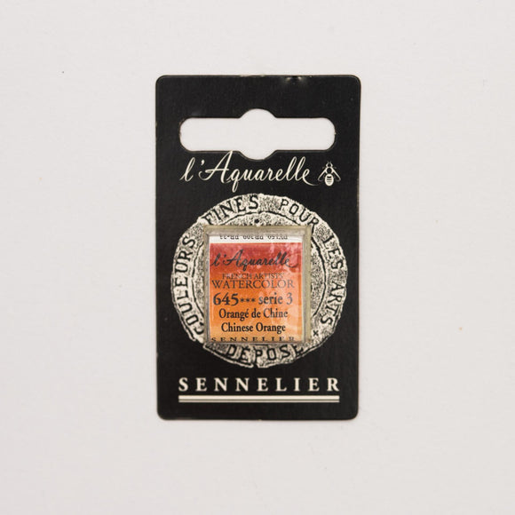 Sennelier L'Aquarelle Watercolour Paint Half Pan - Chinese Orange