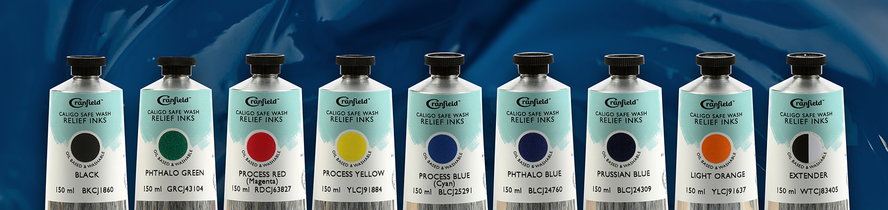 Cranfield Caligo Safe Wash Relief Printing Ink Process Blue Cyan 75g tube