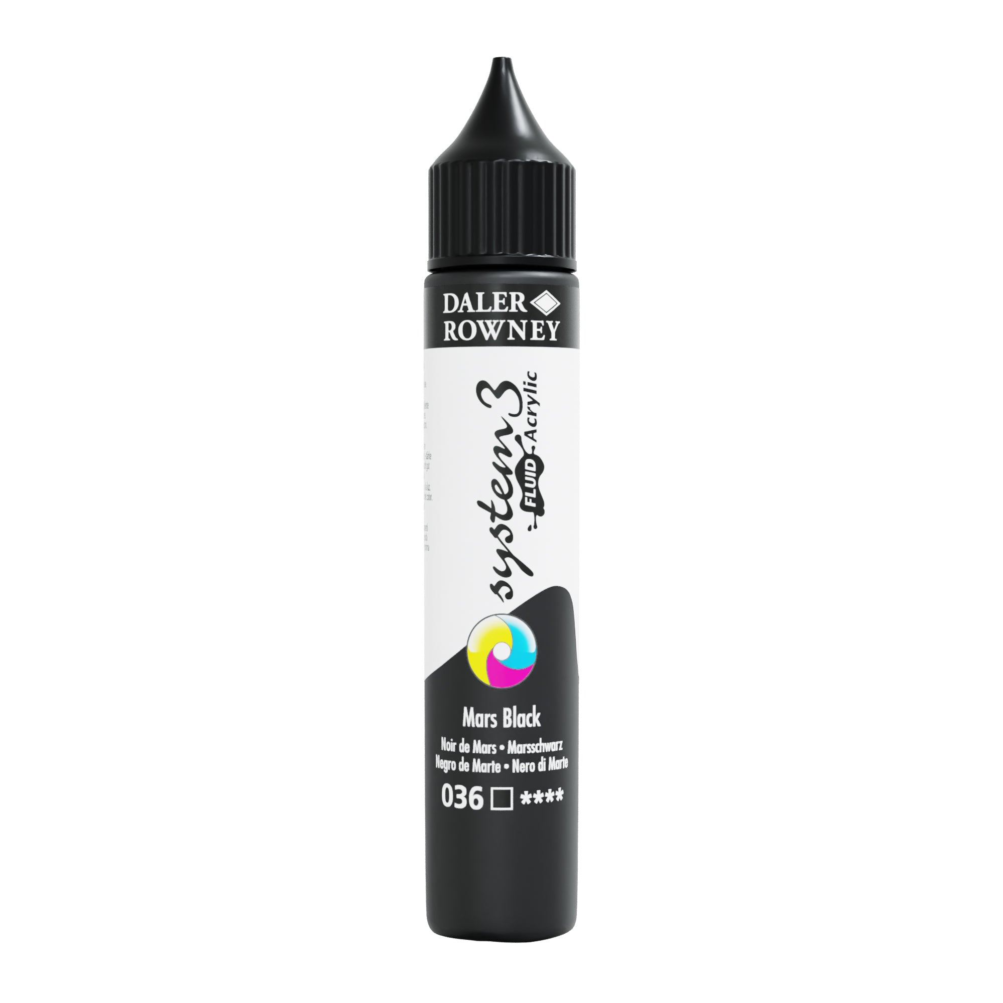 Daler Rowney System Fluid Acrylic Paint 29.5 ml Mars Black