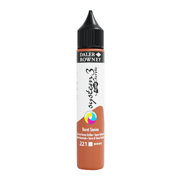 Daler Rowney System Fluid Acrylic Paint 29.5 ml Burnt Sienna