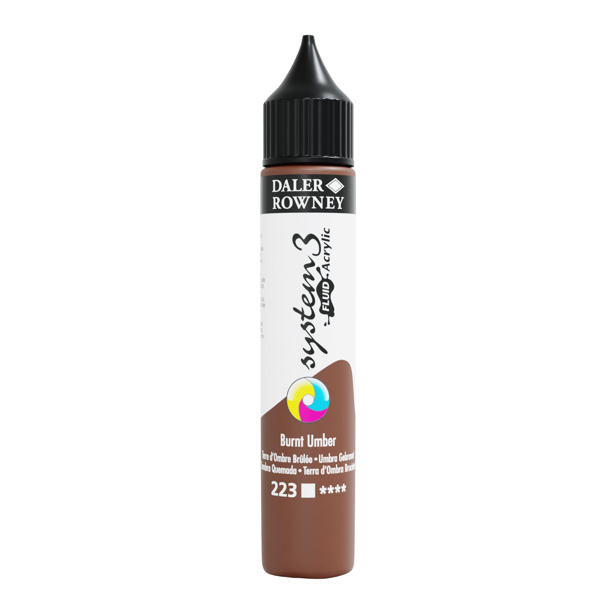 Daler Rowney System Fluid Acrylic Paint 29.5 ml Burnt Umber