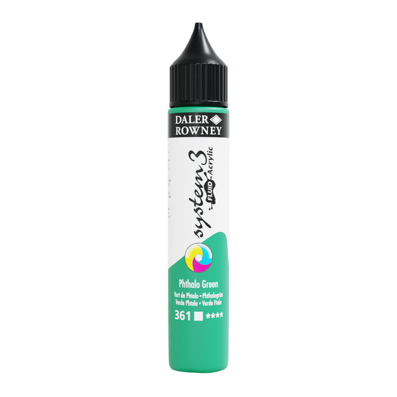 Daler Rowney System Fluid Acrylic Paint 29.5 ml Phthalo Green