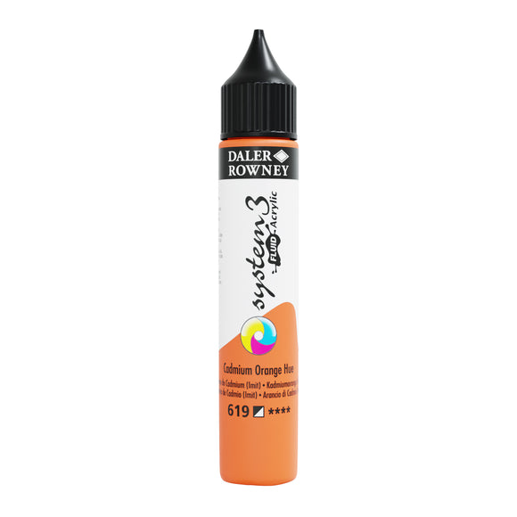 Daler Rowney System Fluid Acrylic Paint 29.5 ml Cadmium Orange Hue