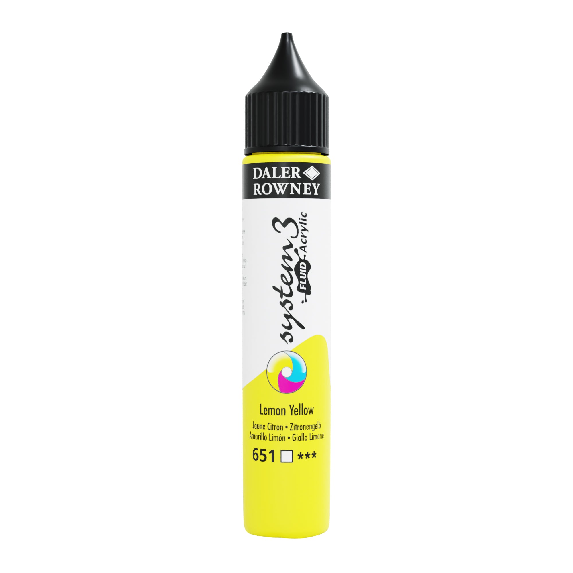 Daler Rowney System Fluid Acrylic Paint 29.5 ml Lemon Yellow