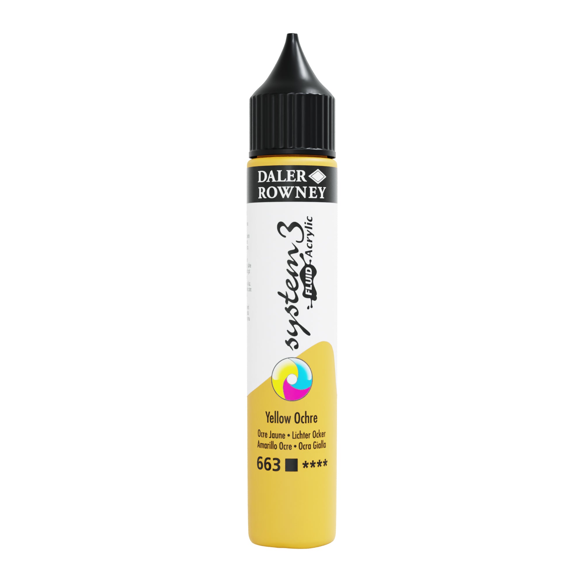 Daler Rowney System Fluid Acrylic Paint 29.5 ml Yellow Ochre