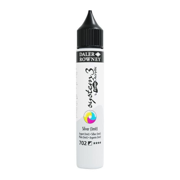 Daler Rowney System Fluid Acrylic Paint 29.5 ml Silver