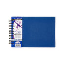 Daler Rowney Aquafine Watercolour Book A5 300 gsm Wirebound Landscape Navy