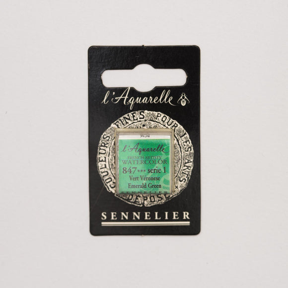 Sennelier L'Aquarelle Watercolour Paint Half Pan - Emerald Green