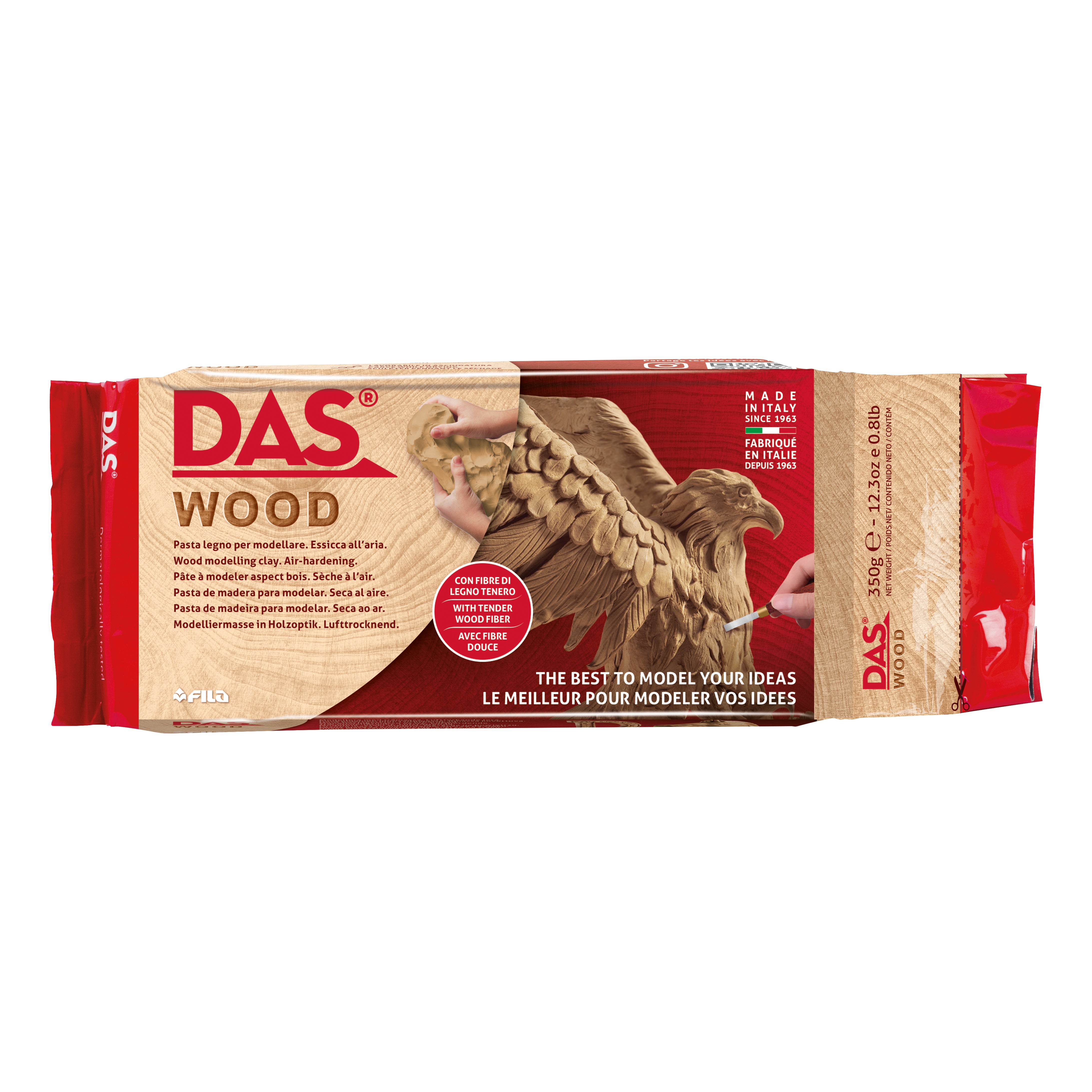 DAS Wood Effect Air Drying Modelling Clay 700 g