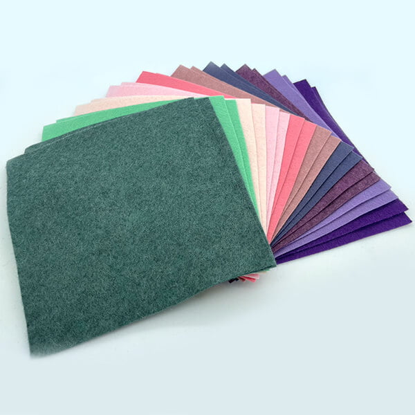 Wool Mix FS6-9 Felt 6 x 6 inches square mixed pack of 20 sheets