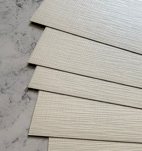 A4 Embossed Linen textured Pearlescent Card 320 gsm - Ivory x 10 sheets
