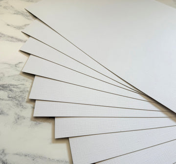 A4 Linen Effect Textured Card 325 gsm White x 10 sheets