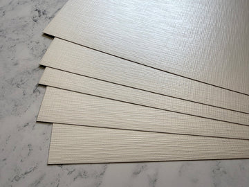 A4 Embossed Linen textured Pearlescent Card 320 gsm - Ivory x 10 sheets