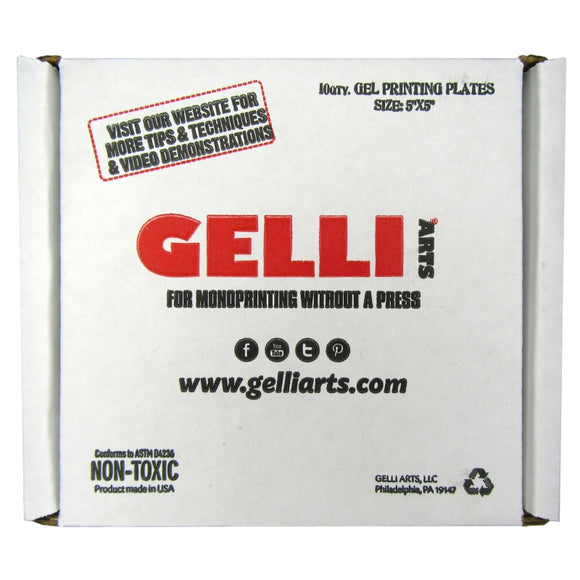 Gelli Arts Gel printing Plates 5" x 5" Class Pack of Gelli Printing Plates x 10