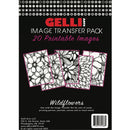Gelli Arts Image Transfer Pack with wildflowers on a black background