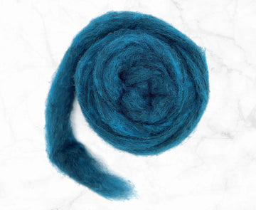 Carded Corriedale Wool Sliver Colour Ocean Blue 50g e - 0