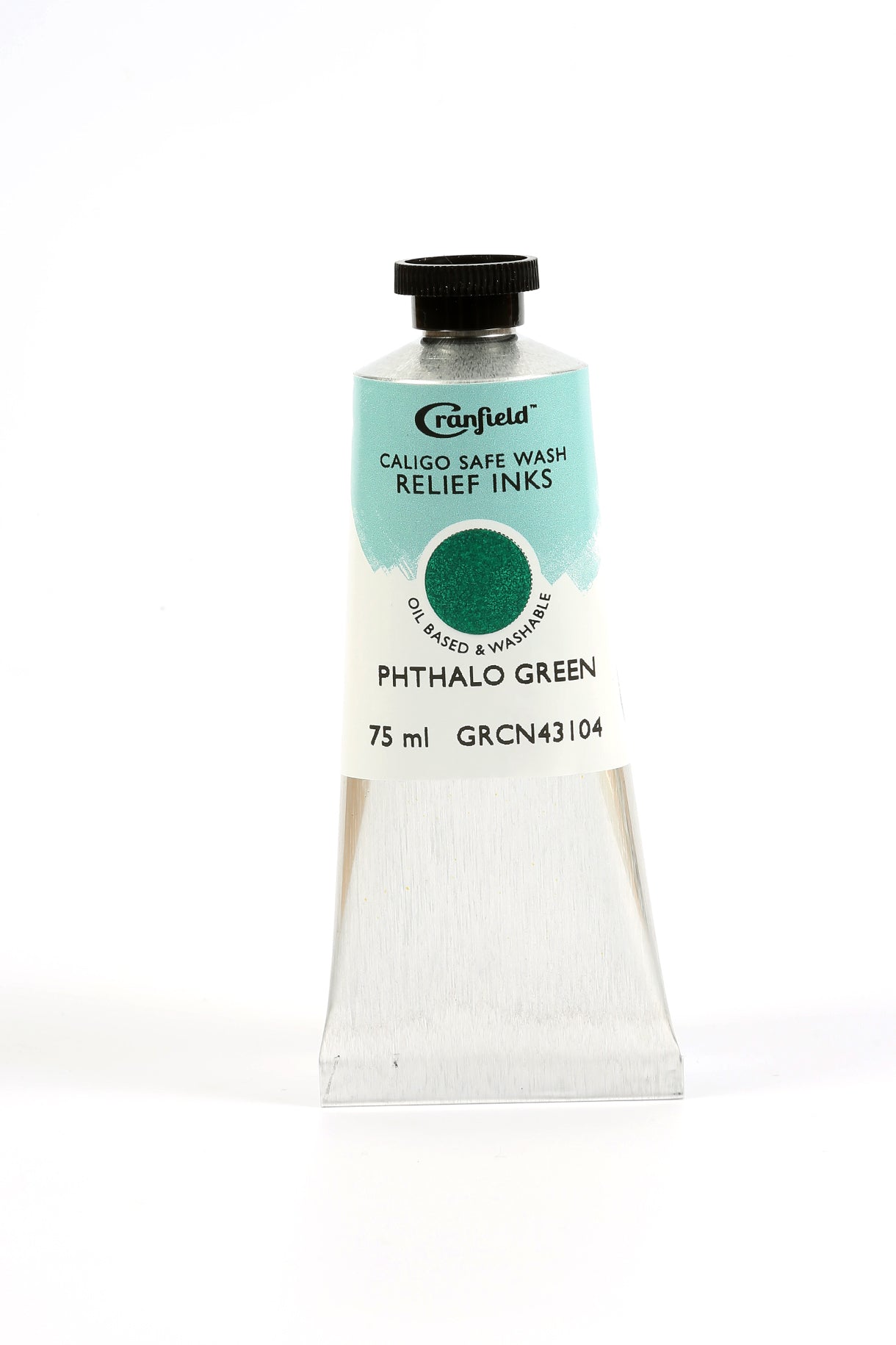 Cranfield Caligo Safe Wash Relief Printing Ink Phthalo Green 75g tube