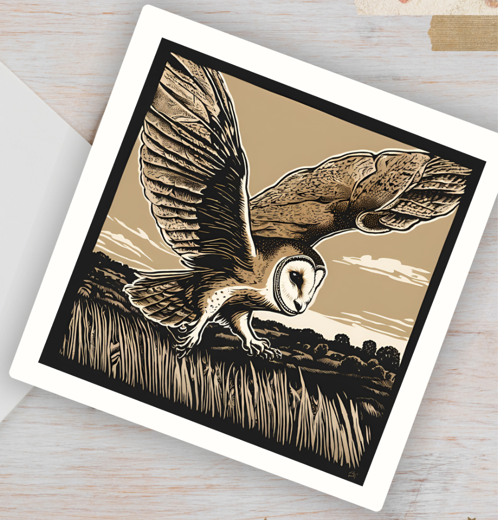 Barn Owl Greetings Card & Envelope