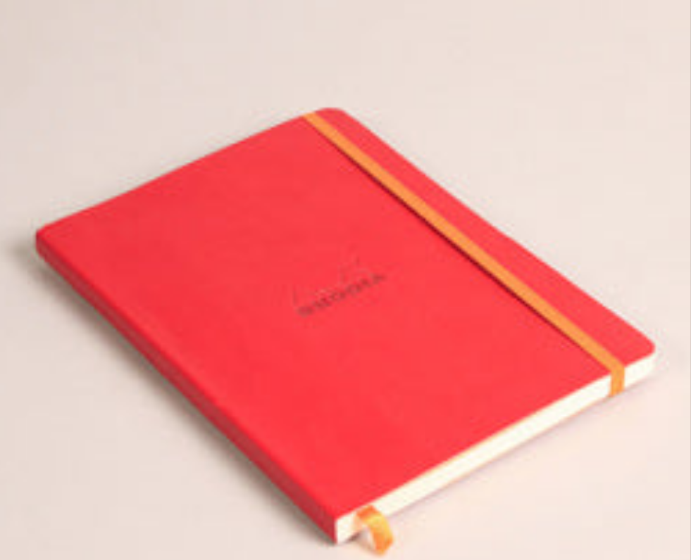 Rhodia Rhodiarama Leatherette Cover Lined notebook Poppy Red A5