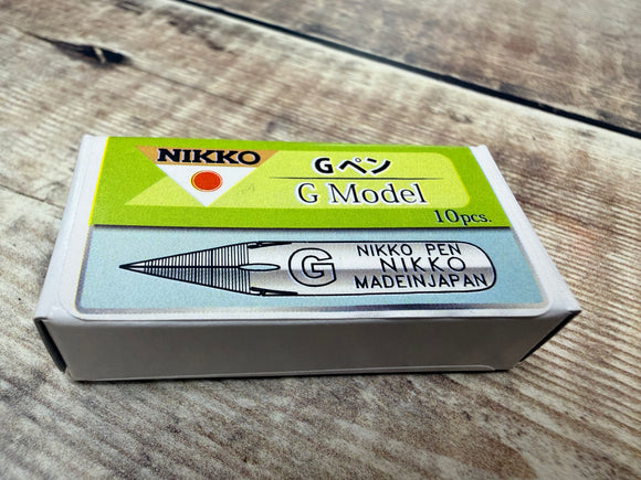 NIKKO G Chrome Plated Calligraphy Box 10 Nibs