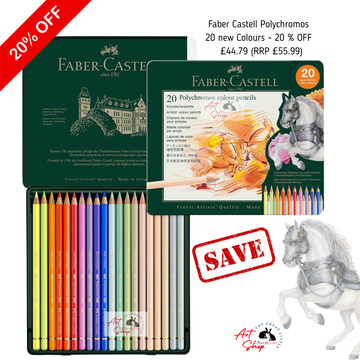Faber-Castell Polychromos Artists Pencils Tin of 20 New Colours