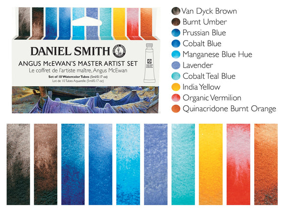 DANIEL SMITH Watercolour Paint Angus McEwan Master Artist Set 10 x 5mls