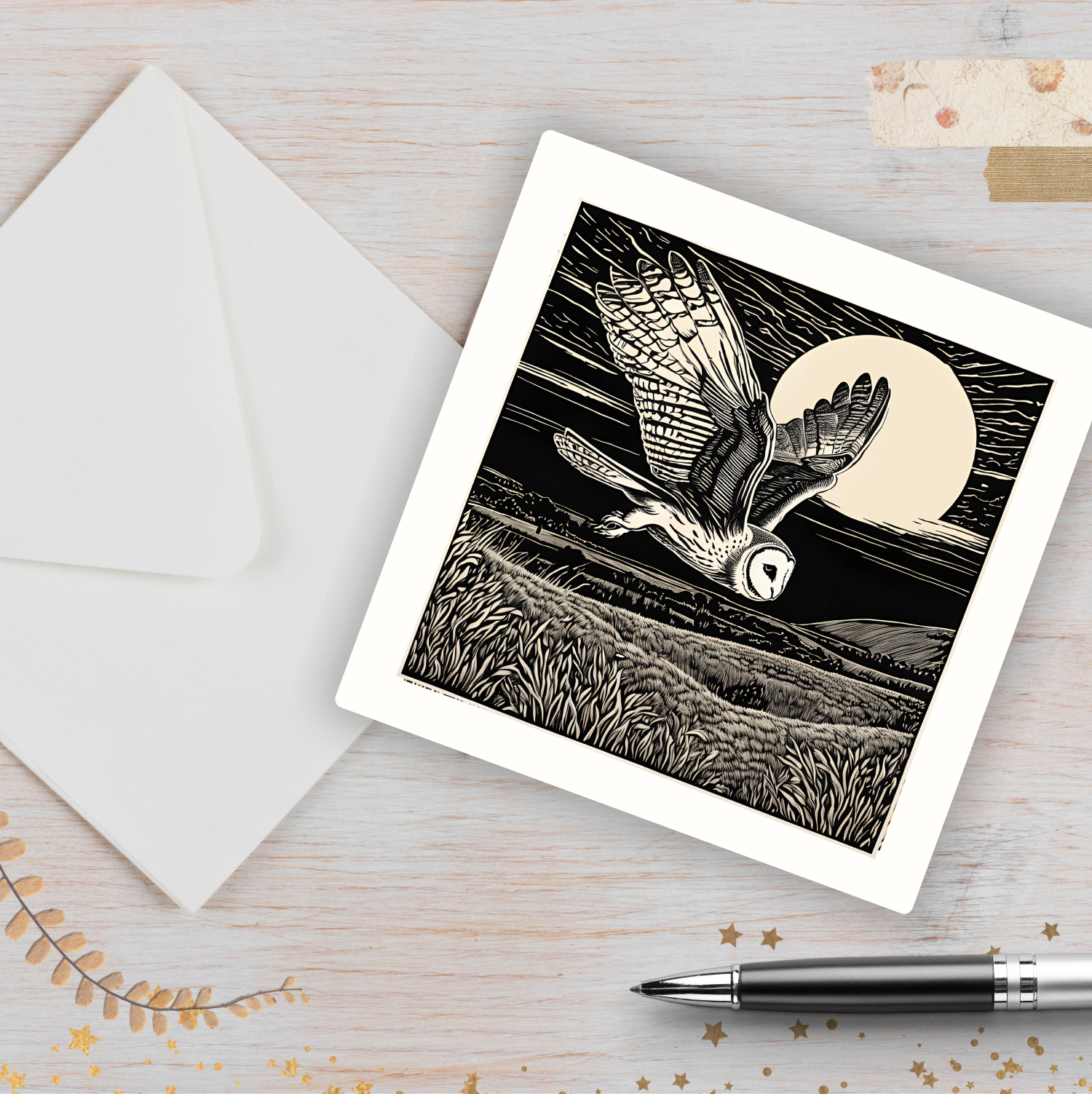 Midnight Owl Greetings Card & Envelope