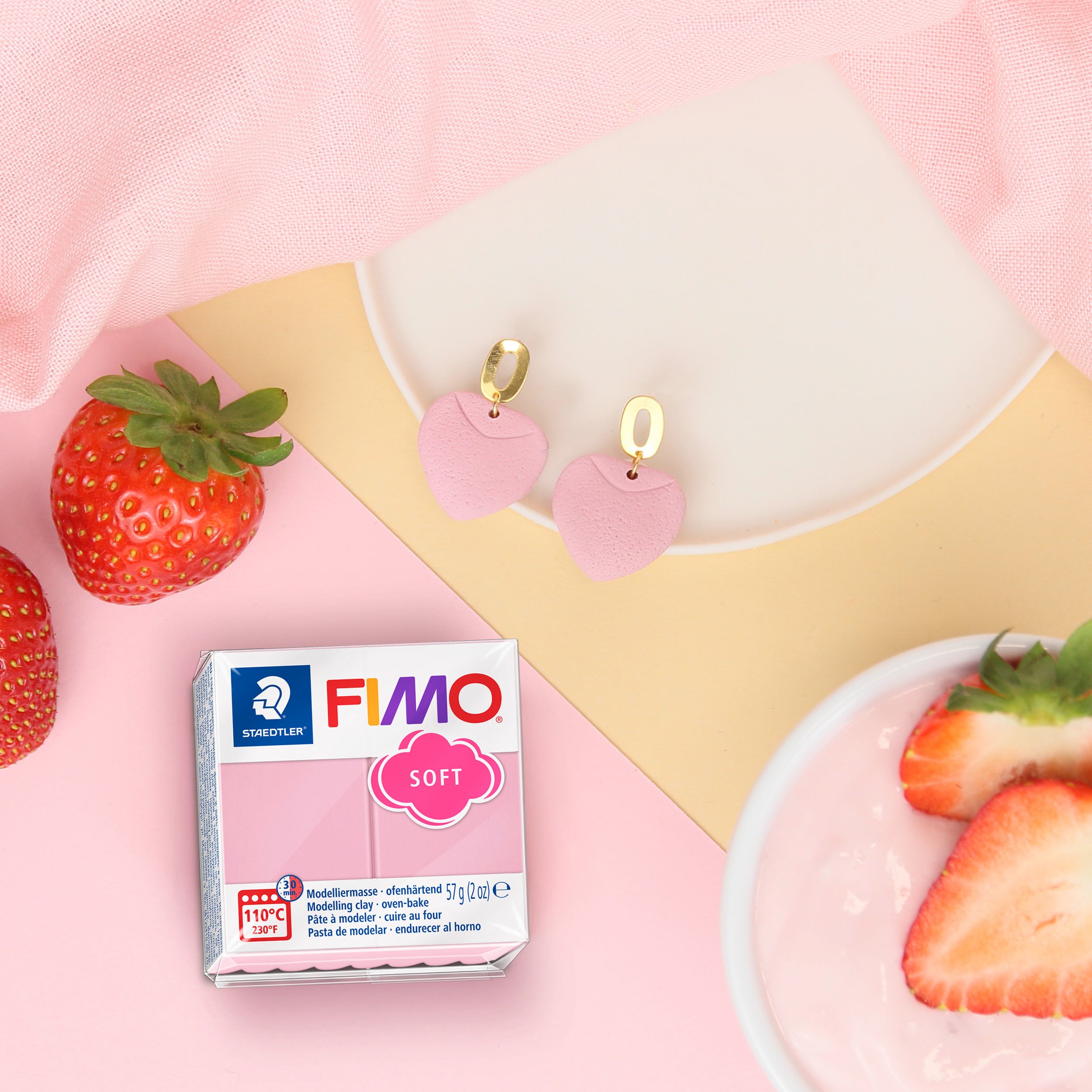 NEW FIMO Soft Polymer Clay 57g Strawberry Cream 8020-T21