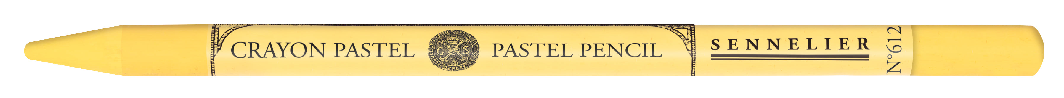 Sennelier pastel pencil in yellow on a white background