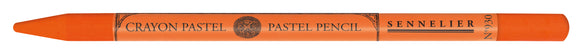 Orange pastel pencil with 'Sennelier' branding on a white background
