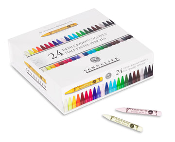 Sennelier Woodless Pastel Pencils - Boxed Set of 24 - Assorted Half Set