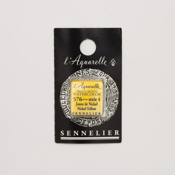 Sennelier L'Aquarelle Watercolour Paint Half Pan - Nickel Yellow