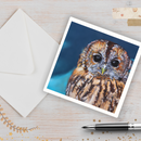 Tawny owl Pastel Painting Print Greetings Card & Envelope